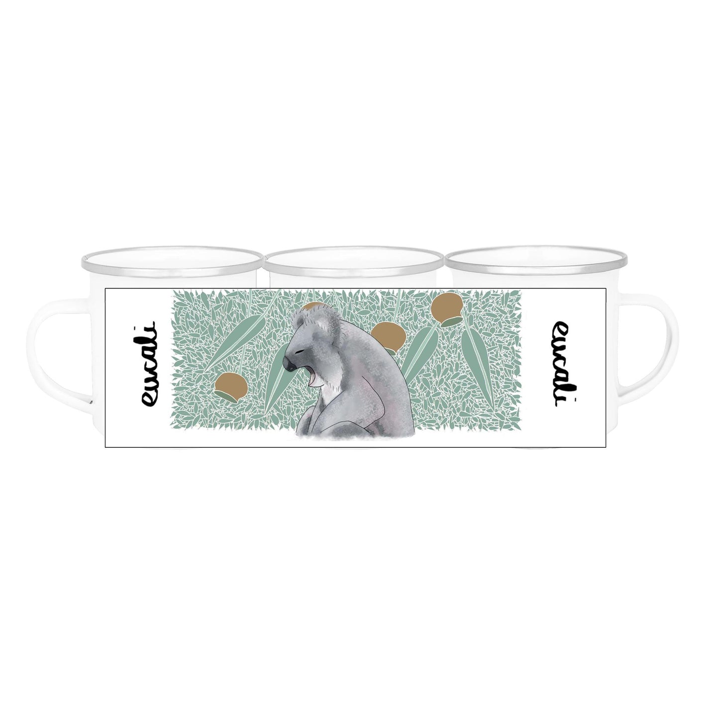 "PRECAFFEINATED Snoozy Koala" Enamel Mug