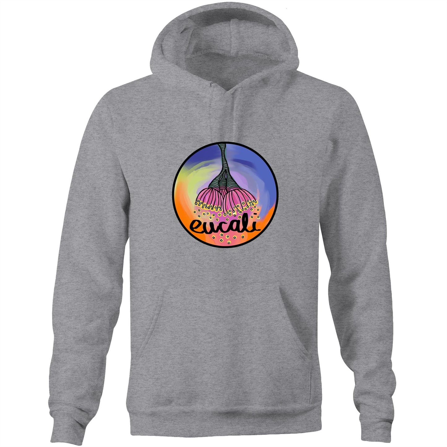 "Eucali, I Love Colour" Hoodie with pocket