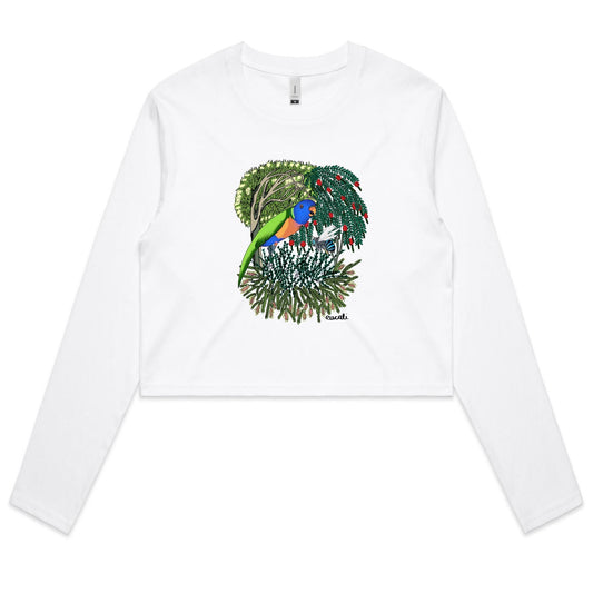 "Pollination" Long Sleeve Crop T-Shirt