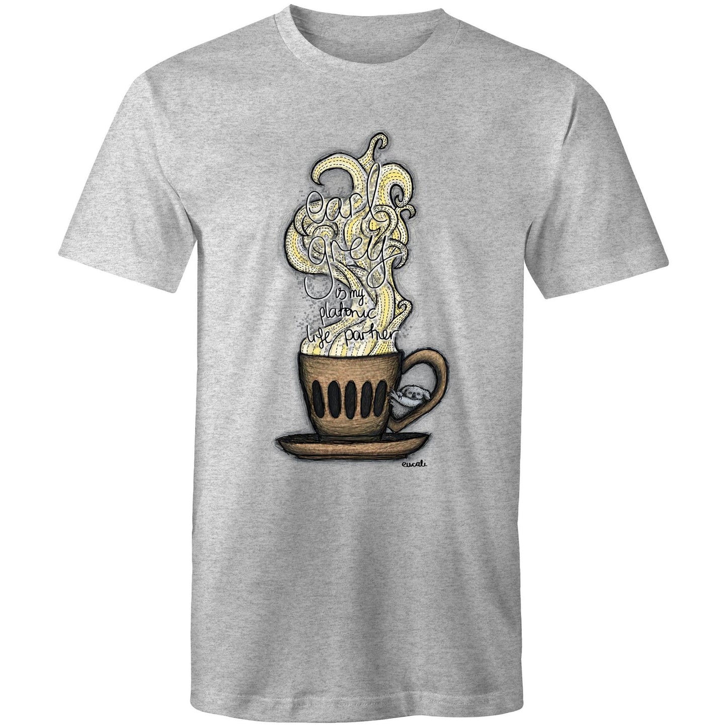 "PRECAFFEINATED Earl grey is my platonic life partner" T-Shirt (unisex fit)