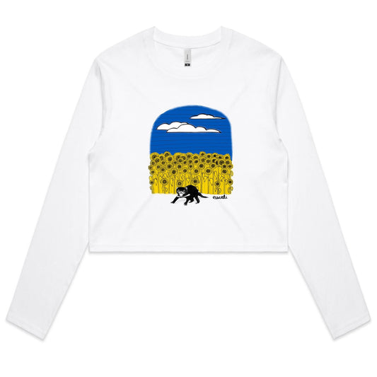 "For Ukraine, with love" Long Sleeve Crop T-Shirt