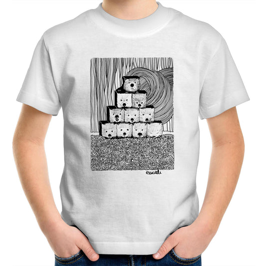 "MONOCHROME Wombats³" Kids T-Shirt