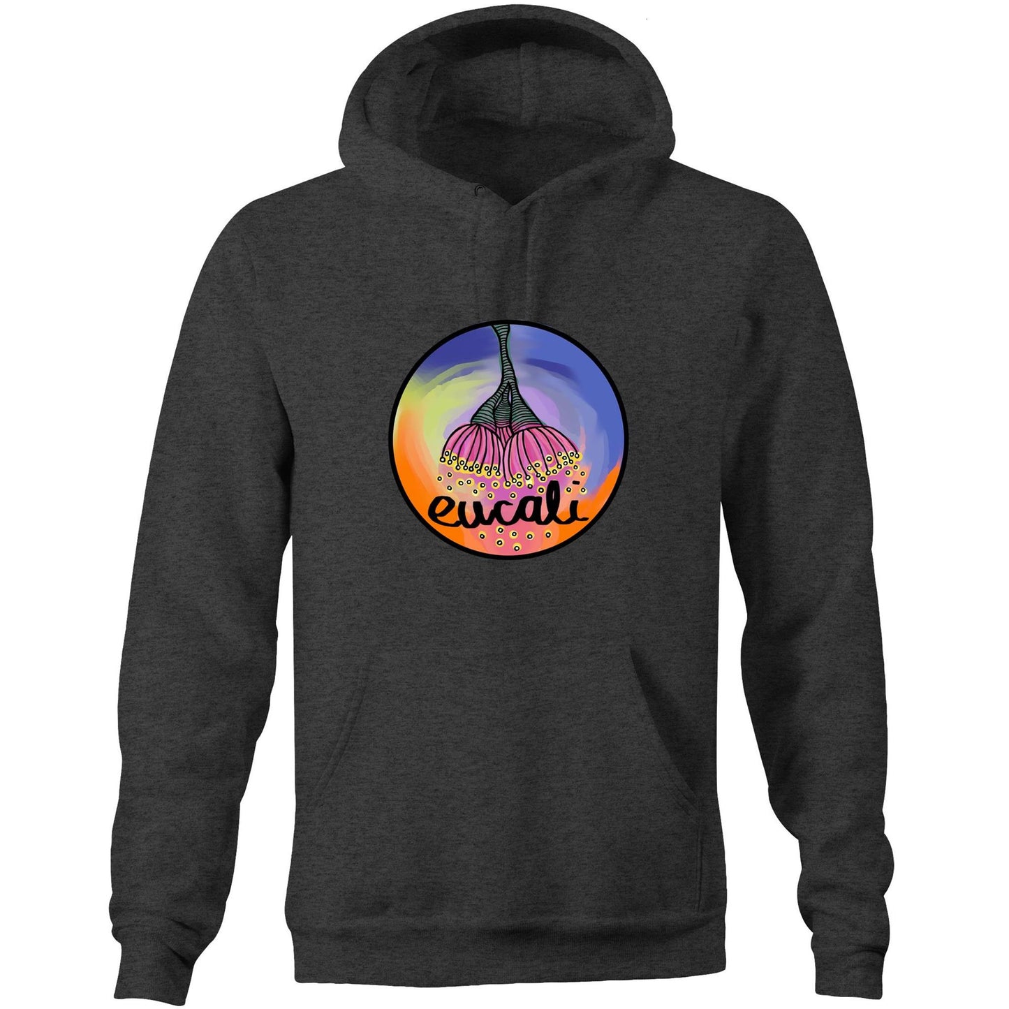 "Eucali, I Love Colour" Hoodie with pocket