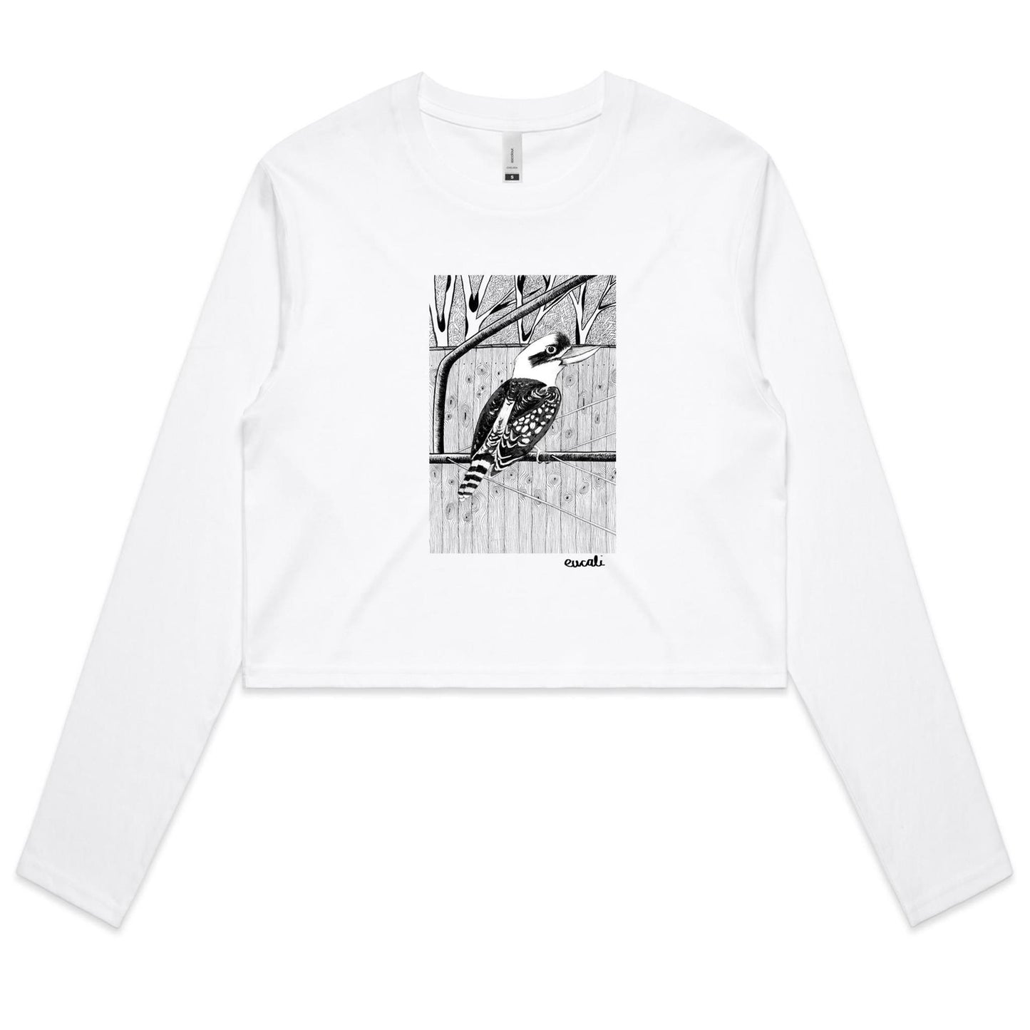 "MONOCHROME King of the Bush" Long Sleeve Crop T-Shirt