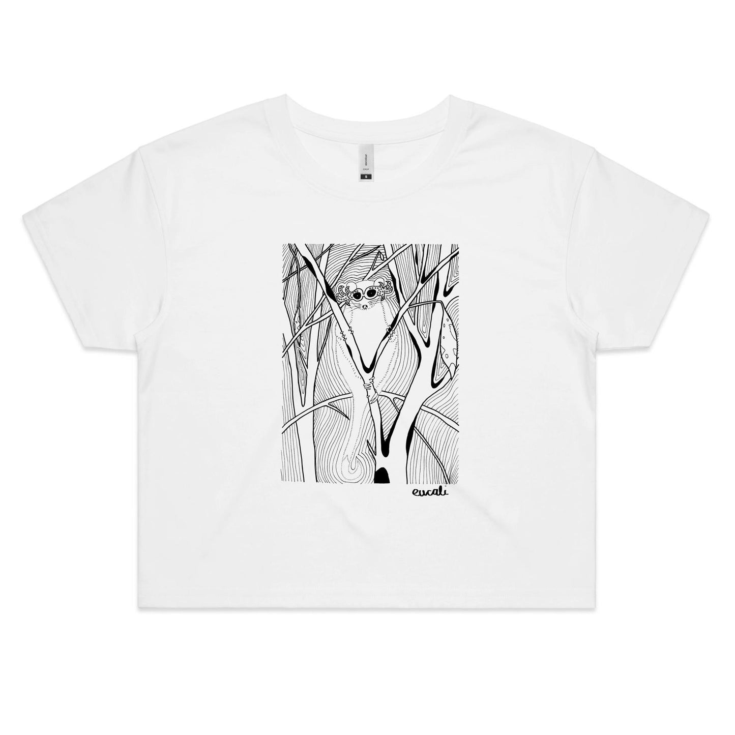 "MONOCHROME Hello Possum" Crop T-Shirt