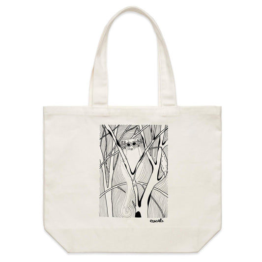 "MONOCHROME Hello Possum" Canvas Tote Bag