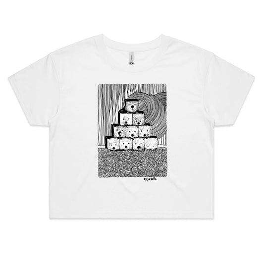 "MONOCHROME Wombats³" Crop T-Shirt