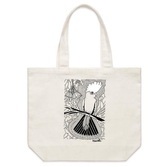 "MONOCHROME Flaming Galah" Canvas Tote Bag