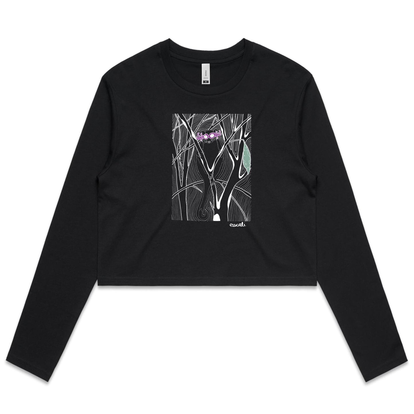 "Hello Possum" Long Sleeve Crop T-Shirt