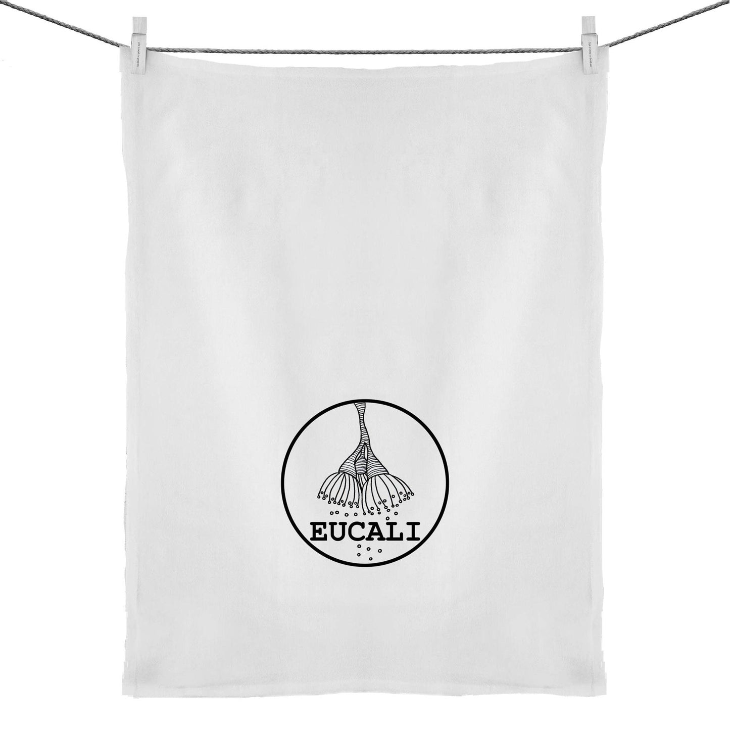 "MONOCHROME Eucali" Tea Towel