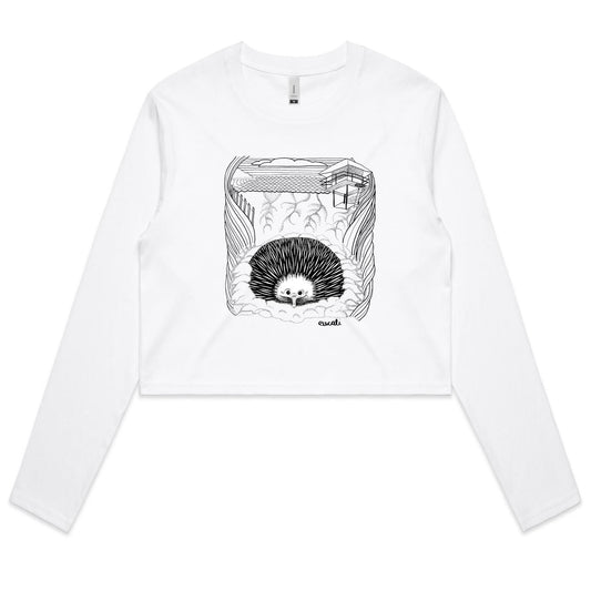 "MONOCHROME Echidna SLC" Long Sleeve Crop T-Shirt