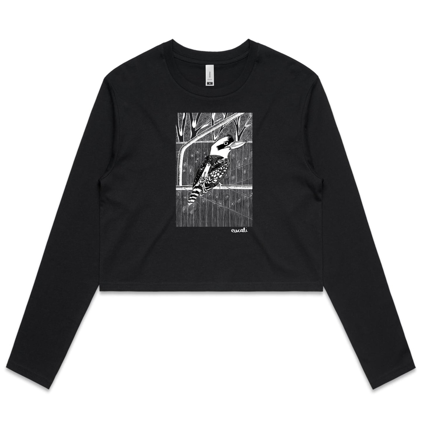 "MONOCHROME King of the Bush" Long Sleeve Crop T-Shirt