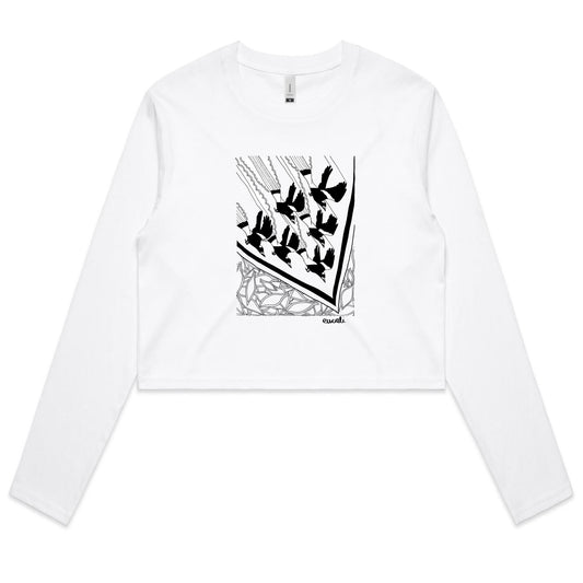 "MONOCHROME Maggie Season" Long Sleeve Crop T-Shirt