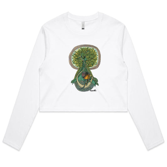 "Chlamydosaurus Kingii" Long Sleeve Crop T-Shirt