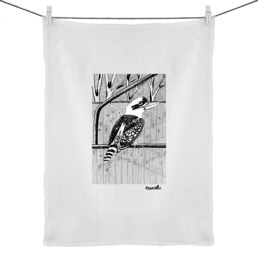 "MONOCHROME King of the Bush" Tea Towel