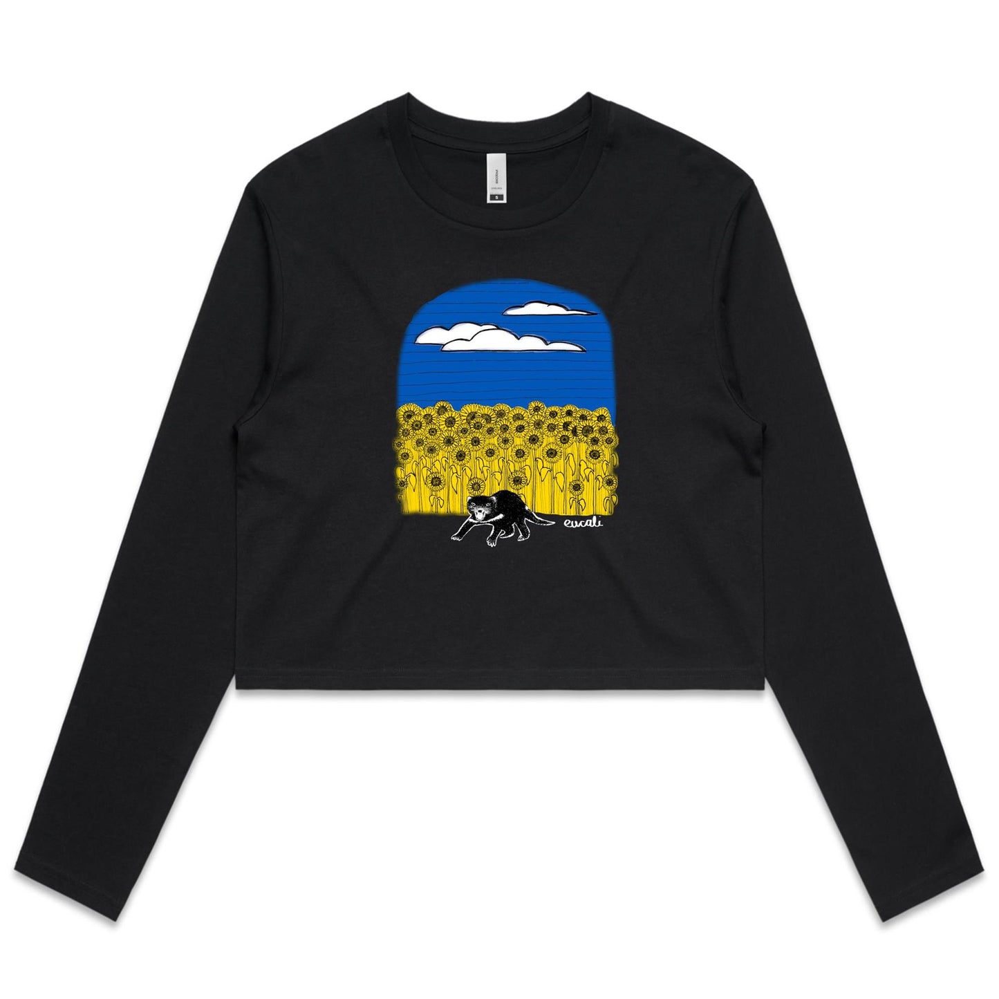 "For Ukraine, with love" Long Sleeve Crop T-Shirt