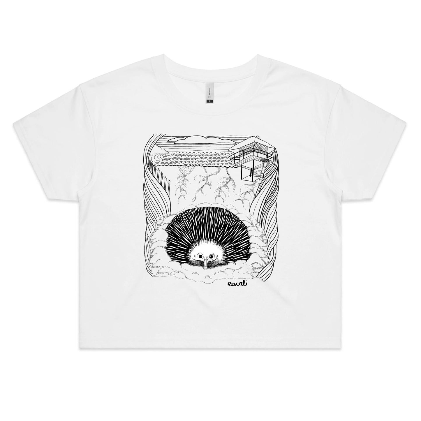 "MONOCHROME Echidna SLC" Crop T-Shirt