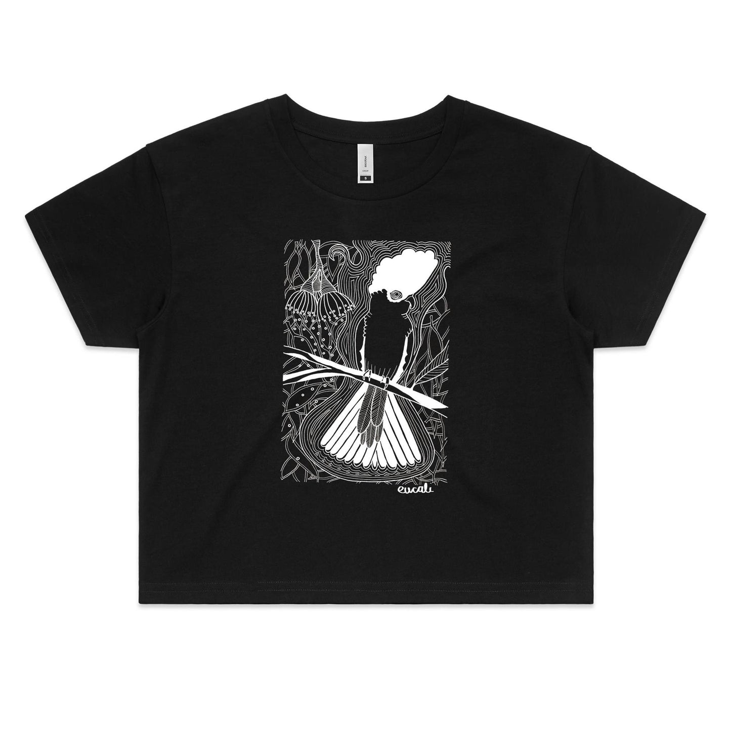 "MONOCHROME Flaming Galah" Crop T-Shirt