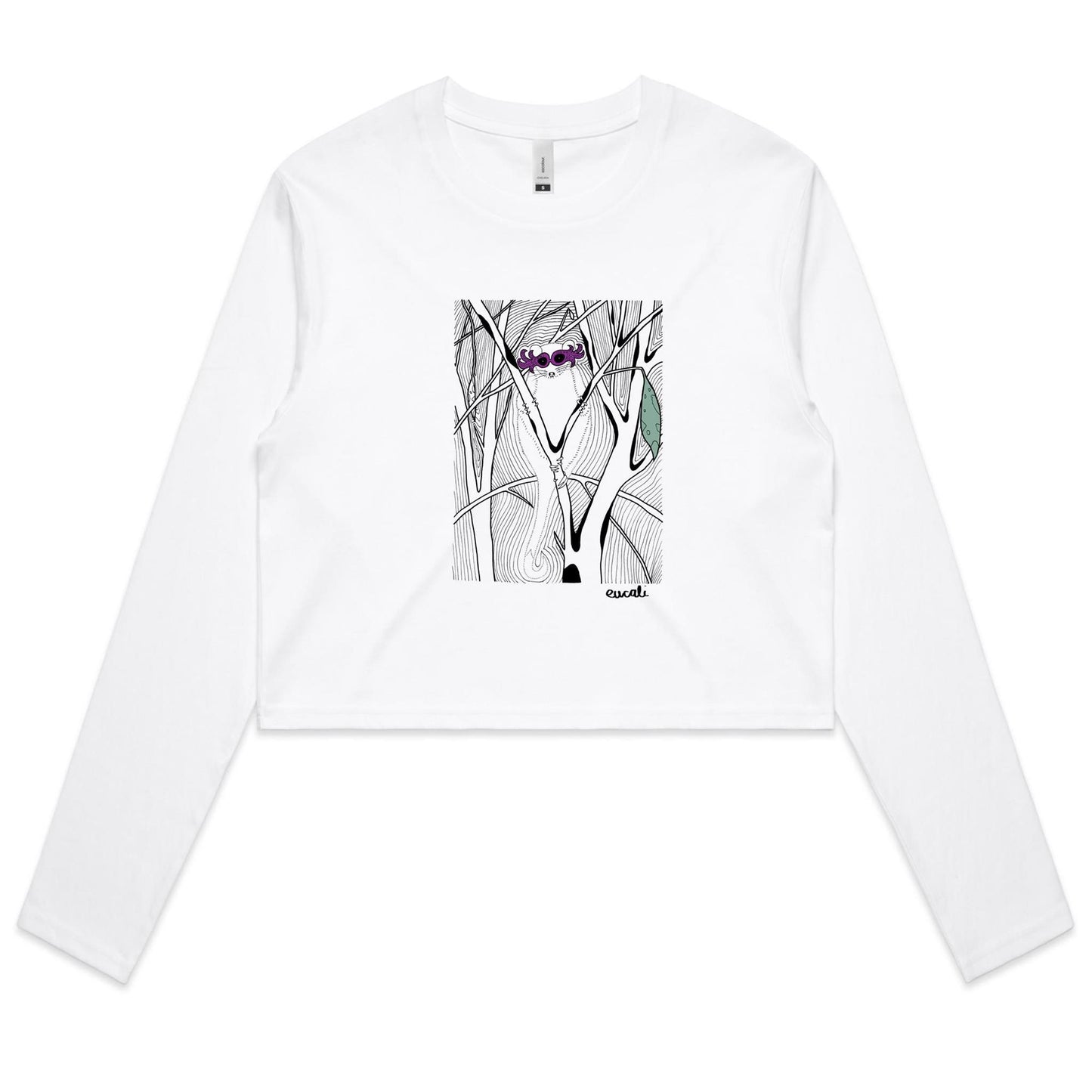 "Hello Possum" Long Sleeve Crop T-Shirt