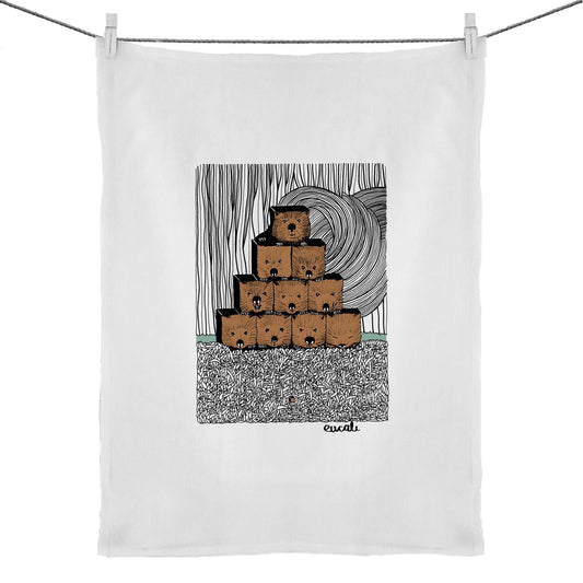 "Wombats³" Tea Towel