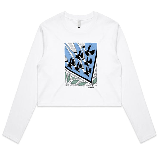 "Maggie Season" Long Sleeve Crop T-Shirt