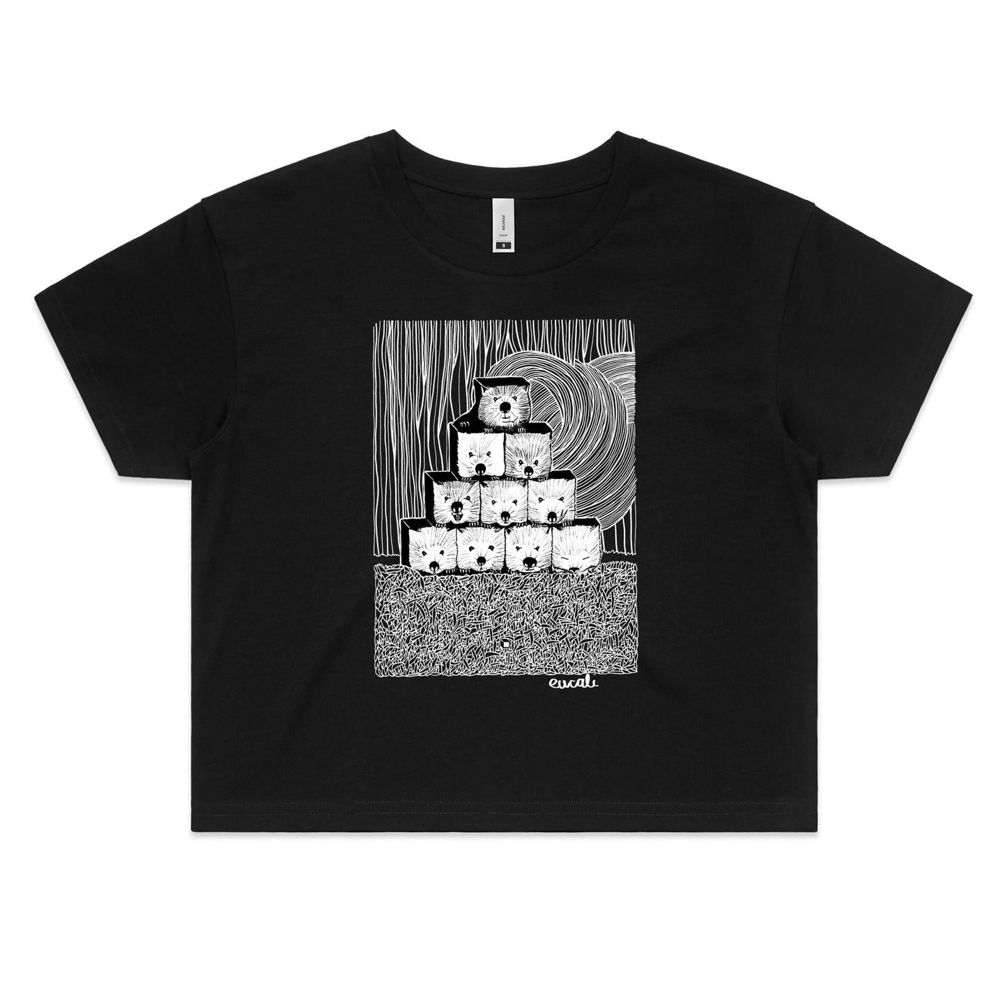 "MONOCHROME Wombats³" Crop T-Shirt