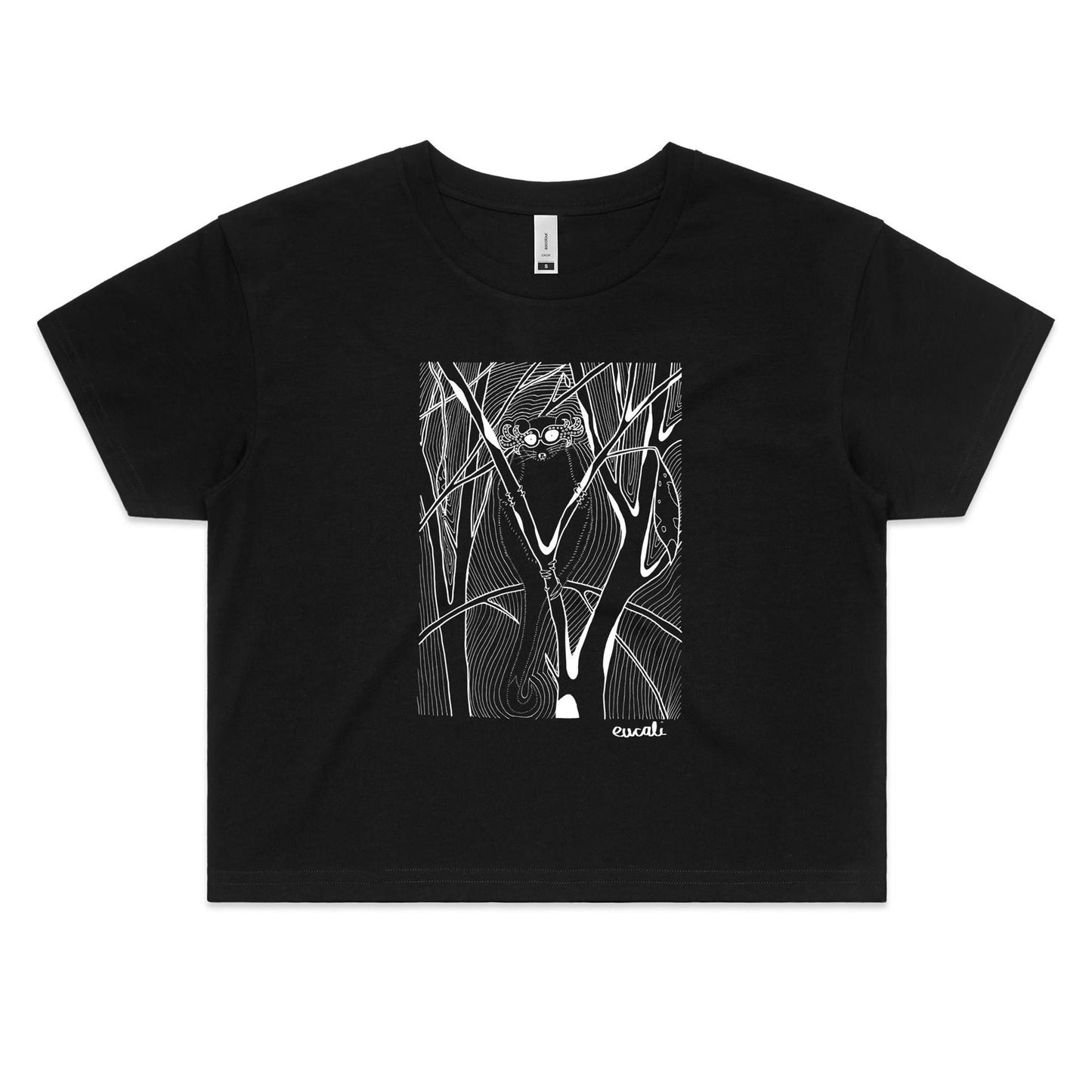 "MONOCHROME Hello Possum" Crop T-Shirt