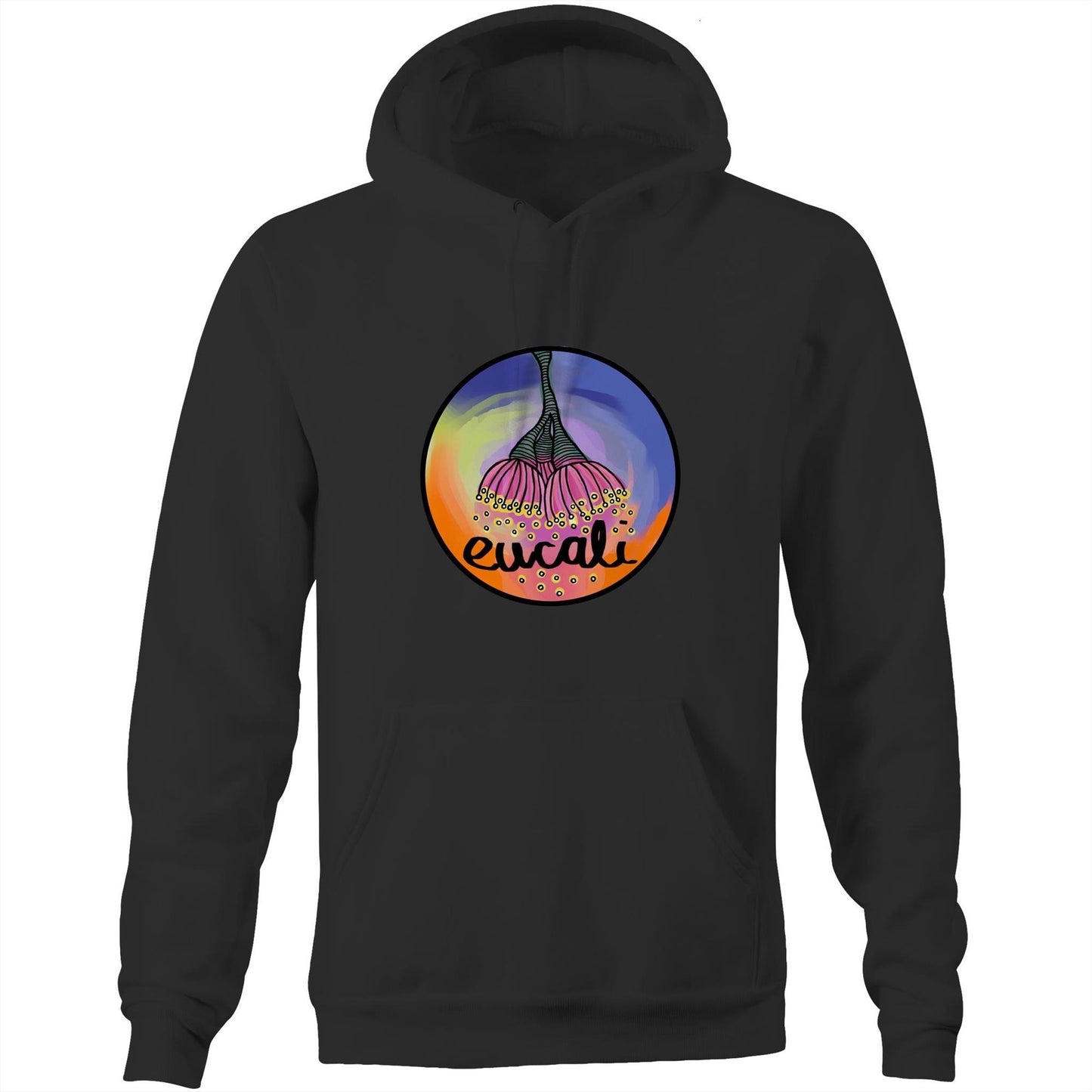 "Eucali, I Love Colour" Hoodie with pocket