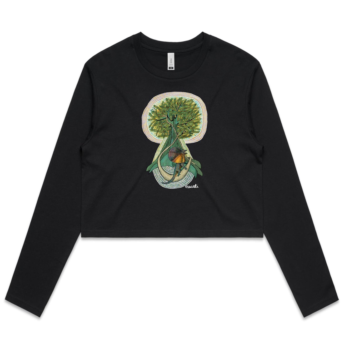 "Chlamydosaurus Kingii" Long Sleeve Crop T-Shirt