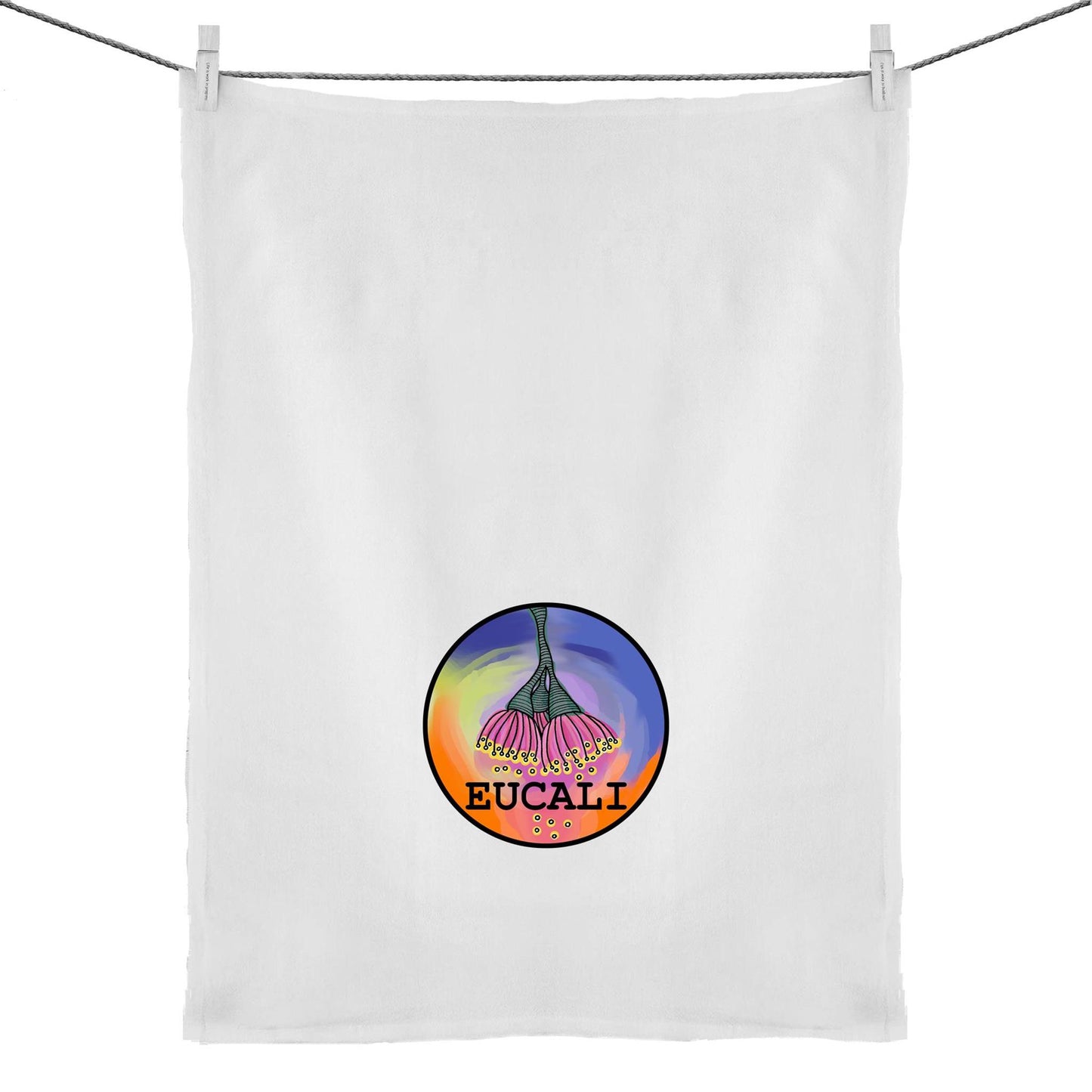 "Eucali, I Love Colour" Tea Towel